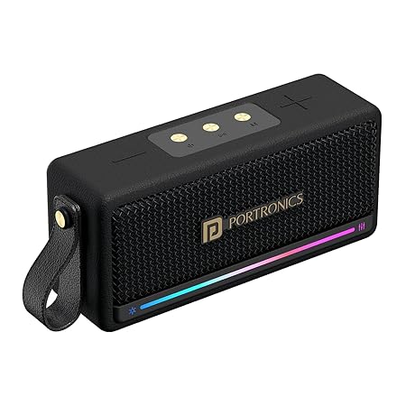 Portronics Harmony Mini 25W HD Premium Portable Bluetooth Speaker with Subwoofer, 6 Hours Playtime (Black)