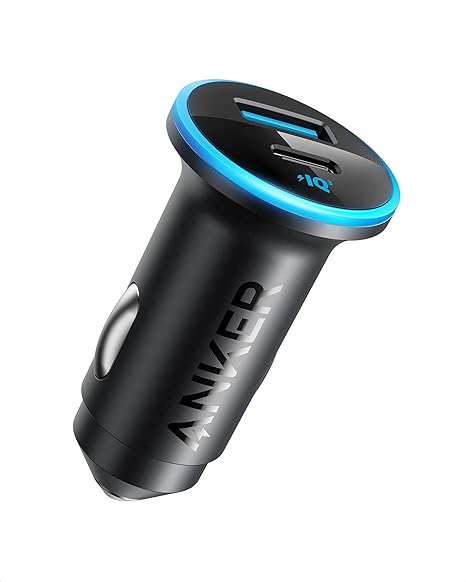 Anker 323 Car Charger 52.5W with PowerIQ 3.0 Ultra-Compact Dual-Port USB-C Fast Charing, Charge 2 devices simultaneously