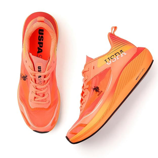 U.S. POLO ASSN. Men Lace Up Running Shoes (Orange)