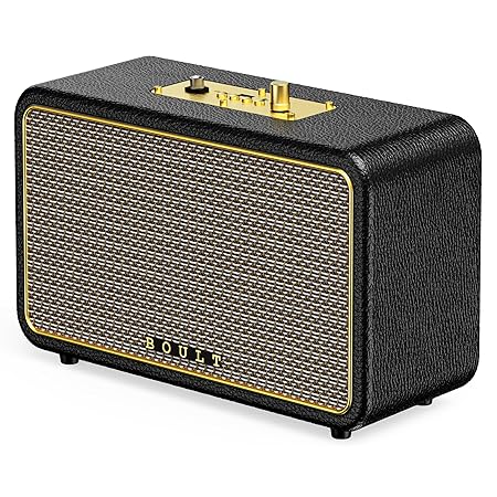 Boult Newly Launched Retroamp Z40 with 40W Bluetooth Speaker with Dual Dynamic Drivers, 14Hrs Playtime (Royal Gold)