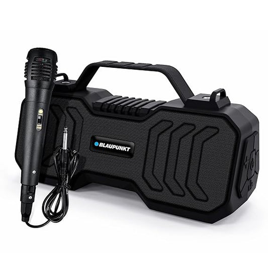 Blaupunkt Atomik BB20 Wireless Bluetooth Party Speaker 20W with Dual Passive Radiator I 1500mAh Battery I Karaoke with Mic (2 color options)