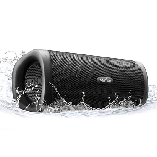 EarFun Bluetooth Speaker, UBOOM L Portable Speaker 28W Loud Stereo Sound, Rich Bass, IP67 Waterproof & Dustproof, Dual Pairing (Black)
