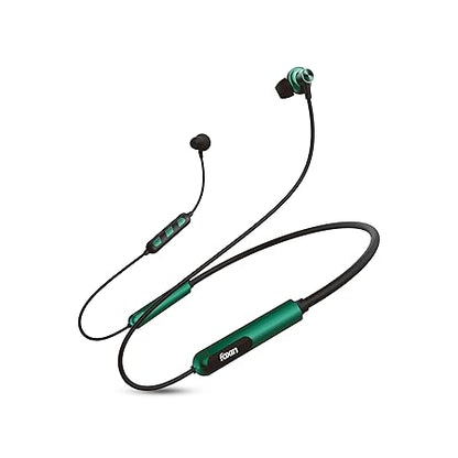 Foxin FoxBeat 210 Music Neckband Earphones | 10mm Speaker Driver, Lightweight (Green)