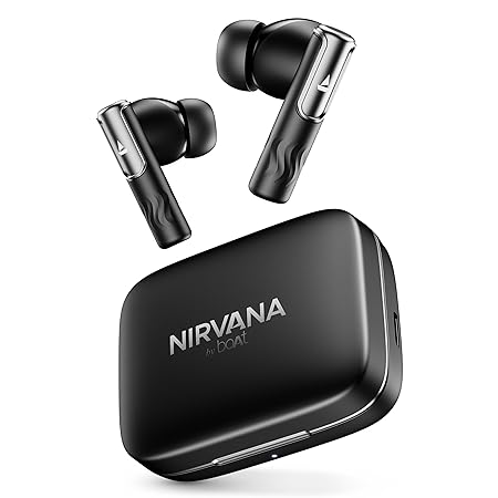 boAt Nirvana Ivy, 50dB Hybrid Active Noise Cancellation, 360º Spatial Audio,Fast Charge, v5.3 Bluetooth Earbuds (2 Color options)