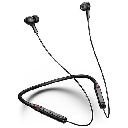 Neckband Bluetooth Headphones Wireless Earbuds for Samsung S25 Ultra S24 S23 FE S22 A53 A14 (Black)