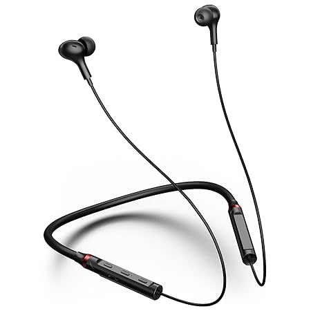 Neckband Bluetooth Headphones Wireless Earbuds for Samsung S25 Ultra S24 S23 FE S22 A53 A14 (Black)