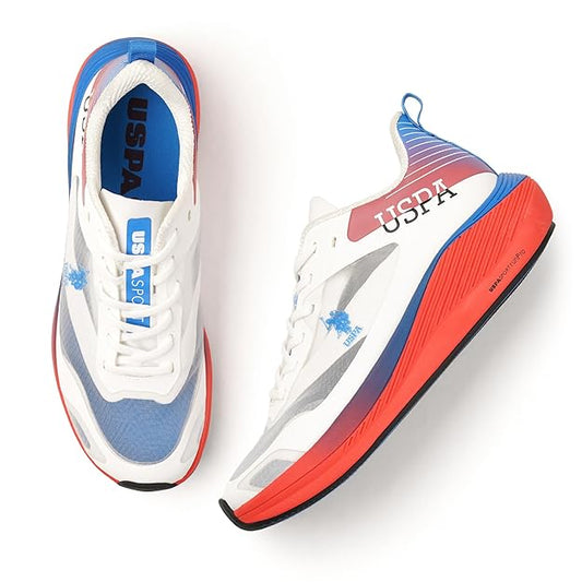 U.S. POLO ASSN. Men Lace Up Running Shoes (WHITE)