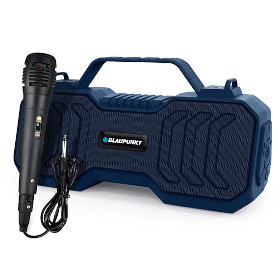 Blaupunkt Atomik BB20 Wireless Bluetooth Party Speaker 20W with Dual Passive Radiator I 1500mAh Battery I Karaoke with Mic (2 color options)