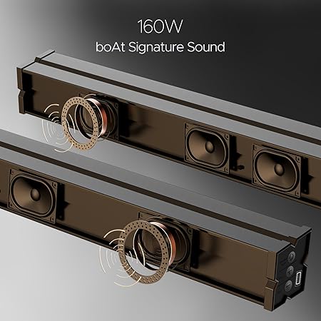 boAt Aavante Bar Orion Plus Bluetooth 2.1-Channel Soundbar with 160 W Signature Sound, BT v5.3, Multi-Compatibility Midnight Black)