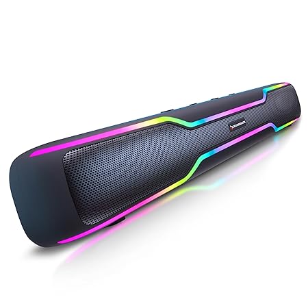 CrossBeats Blaze B50 | 50W Sound bar | Gaming RGB Light | FM Radio AUX, SD Card, USB I 4000 mAh 10 Hrs Battery