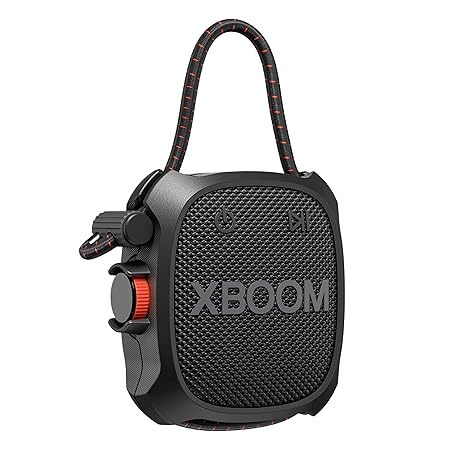 LG XG2T XBOOM Go Wireless Speaker with Powerful Sound and up to 10 HRS of Battery, Adjustable String, IP67 with Miltary Standard Durable (Black)