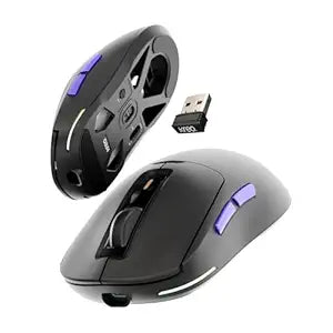 Kreo Pegasus 58 GMS Ultra Lightweight Wireless Gaming Mouse, Top PixArt Sensor, 6 Programmable Buttons, Bluetooth, 2.4GHz Connectivity Gaming Mouse, DPI Upto 26000, Software Included (Pegasus- Black)