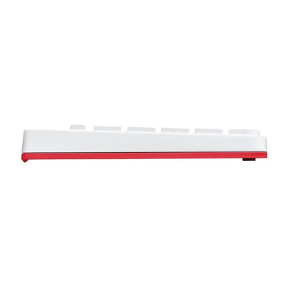Logitech MK240 Nano USB Wireless Keyboard and Mouse Set, 12 Function Keys 2.4GHz Wireless, 1000DPI,Spill-Resistant Design, PC/Mac, White/Vivid Red