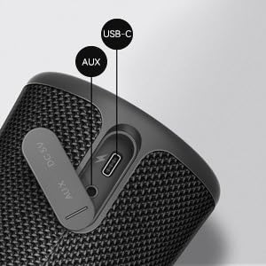 EarFun UBOOM Bluetooth Speaker, [24W Stereo Sound] Boom Bass, 360° Surround Sound, 24Hrs, Portable Wireless Speaker (Black)
