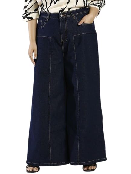 TURNING BLUE Mid Blue Extra Wide Plus Size Women Jeans