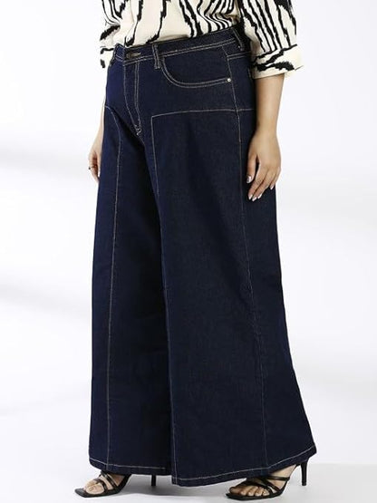 TURNING BLUE Mid Blue Extra Wide Plus Size Women Jeans