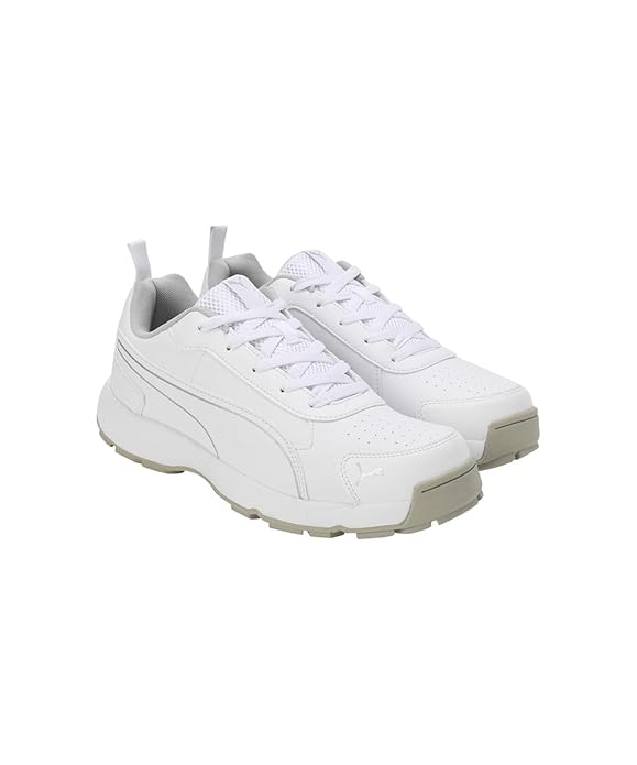 Puma Men Cricket Classicat Cricket Shoe (White Silver)