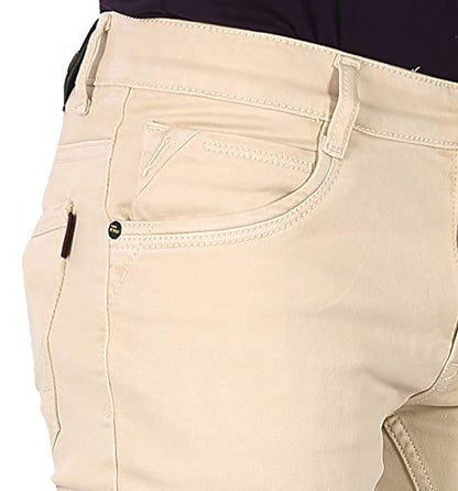 Basilio Cotton Knitted Fabric Stretchable Denim Regular Fit Mid Rise Jeans Pant for Men
