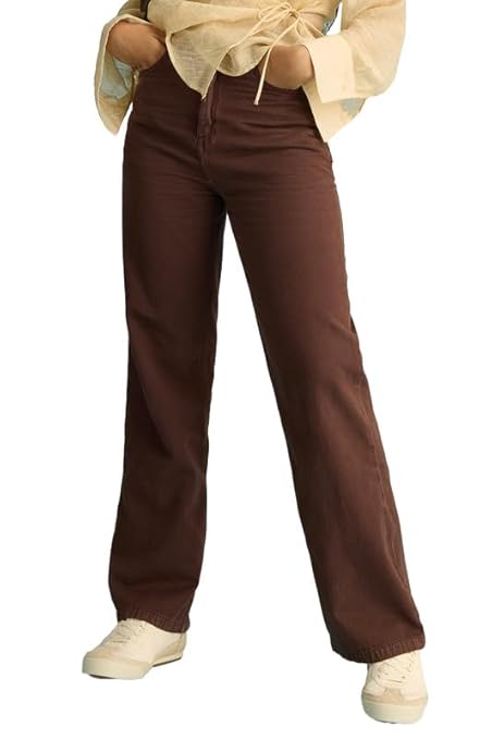 FREAKINS Comfortable & Stylish Rustic Brown Straight Jeans for Women -The Ultimate Fashion Essential for Any Occasion