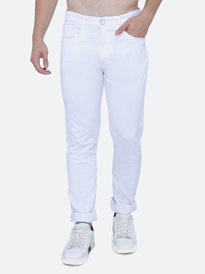 Awack Strechable Denim Regular Fit Mid Waist Light Weight Soft Feel Stretchable Denim Jeans Pant for Men