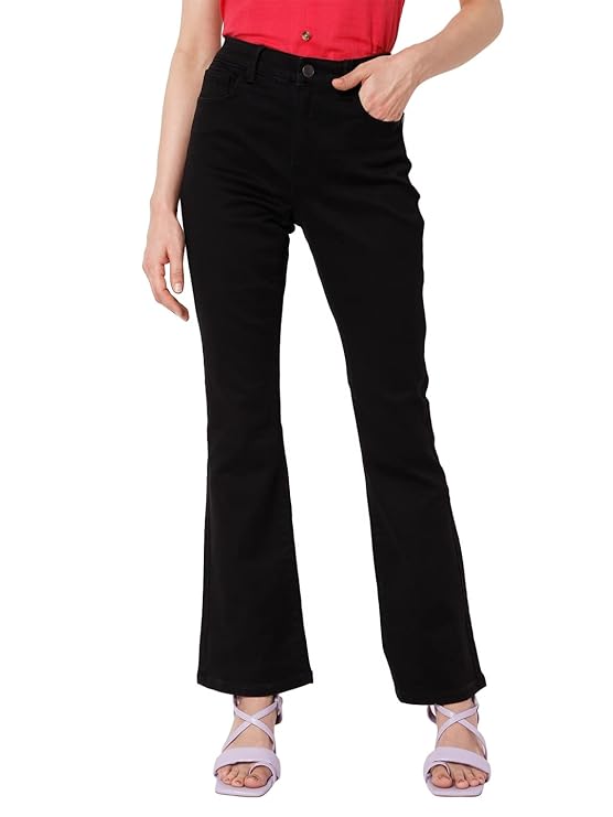 VERO MODA Women's Bootcut Mid Rise Jeans | Wide Leg | Bell Bottom