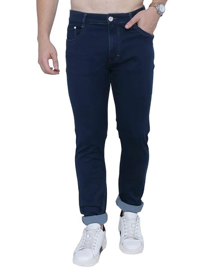 Awack Strechable Denim Regular Fit Mid Waist Light Weight Soft Feel Stretchable Denim Jeans Pant for Men