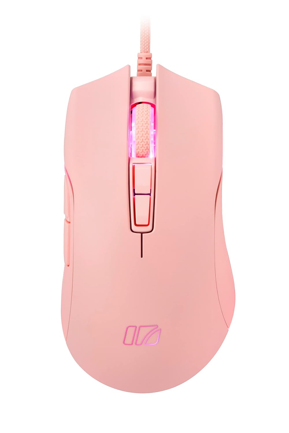 I-Rocks M31E RGB Wired Gaming Mouse : 6400 DPI Optical Sensor - 60 Million Click lifespans - Compatible Software - 7 Programmable Buttons - Peach Pink