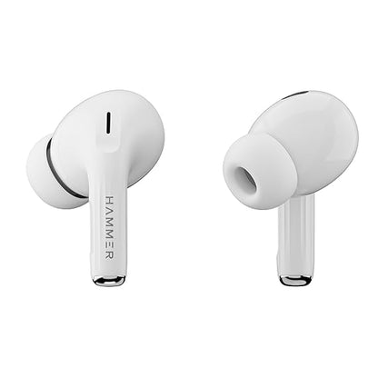HAMMER Screen TWS, ANC (32dB), Smart Touch Display True Wireless Buds, Type-C Fast Charging, Bv5.4 (White)