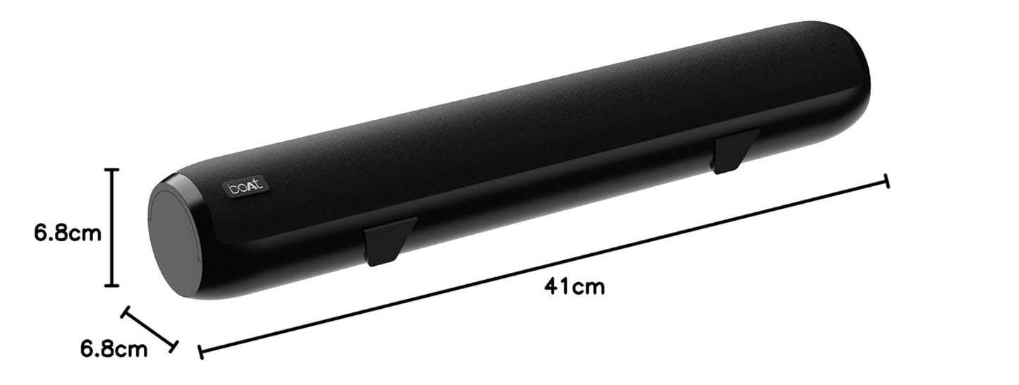 boAt Aavante Bar 610 Bluetooth Soundbar with 25W RMS Signature Sound, 2.0 Channel with Dual Passive Radiators, Upto 7 Hours Playback (Black)