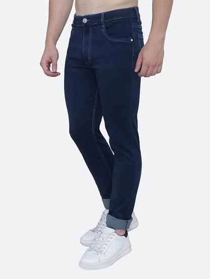 Awack Strechable Denim Regular Fit Mid Waist Light Weight Soft Feel Stretchable Denim Jeans Pant for Men