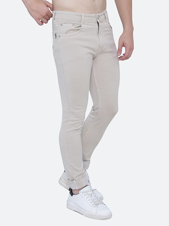 Awack Strechable Denim Regular Fit Mid Waist Light Weight Soft Feel Stretchable Denim Jeans Pant for Men