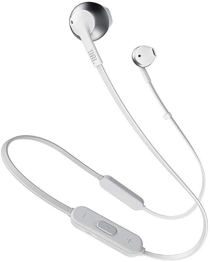 JBL Tune 205BT by Harman Wireless Earbud Headphones with Mic (White)