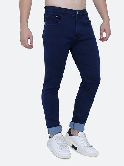 Awack Strechable Denim Regular Fit Mid Waist Light Weight Soft Feel Stretchable Denim Jeans Pant for Men