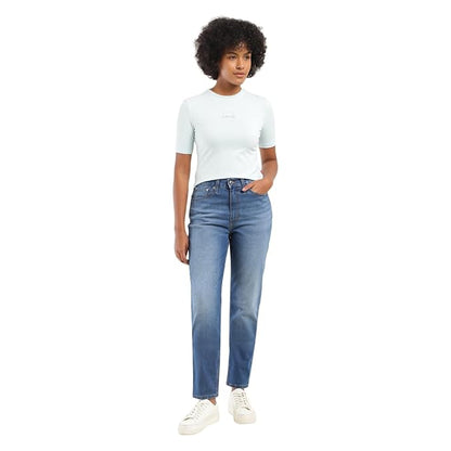 Levi's Women's Mom Loose Tapered Fit High Rise Blue Jeans
