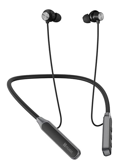 Hmusic H06 Neckband Bluetooth Headphones,Wireless Earbuds Bluetooth 5.4,30H Long Battery Life,33g Lightweight,IPX5 Waterproof (Black)