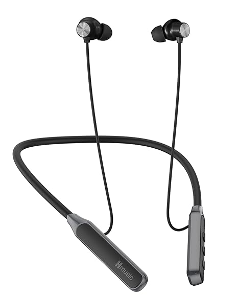 Hmusic H06 Neckband Bluetooth Headphones,Wireless Earbuds Bluetooth 5.4,30H Long Battery Life,33g Lightweight,IPX5 Waterproof (Black)