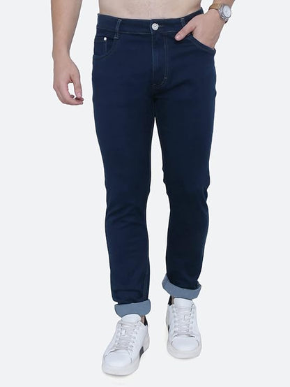Awack Strechable Denim Regular Fit Mid Waist Light Weight Soft Feel Stretchable Denim Jeans Pant for Men