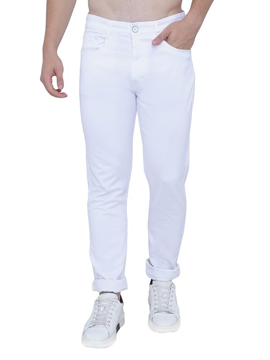 Awack Strechable Denim Regular Fit Mid Waist Light Weight Soft Feel Stretchable Denim Jeans Pant for Men