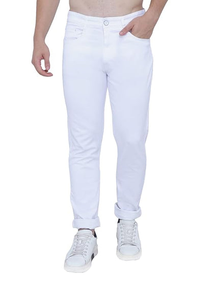 Awack Strechable Denim Regular Fit Mid Waist Light Weight Soft Feel Stretchable Denim Jeans Pant for Men