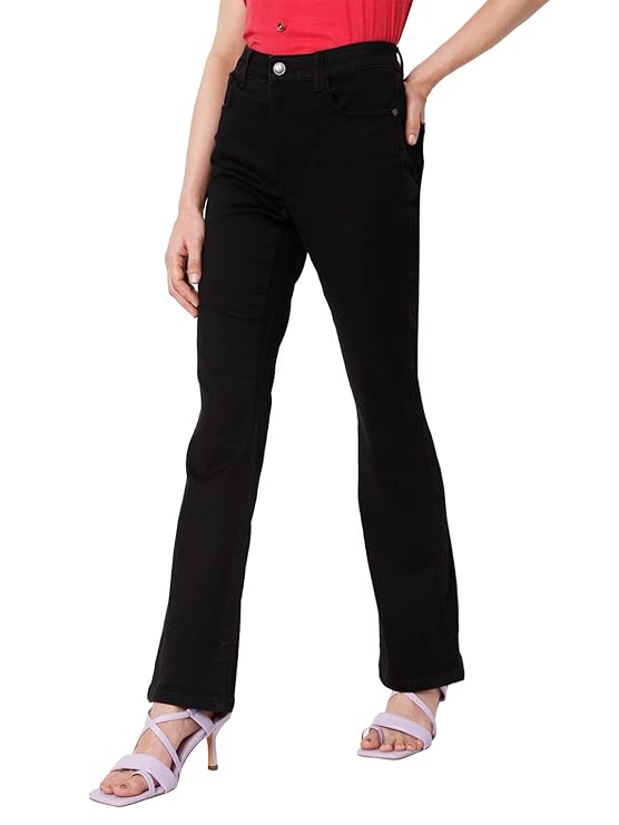 VERO MODA Women's Bootcut Mid Rise Jeans | Wide Leg | Bell Bottom