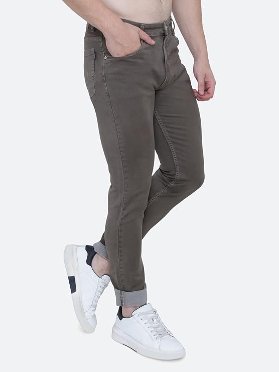 Awack Strechable Denim Regular Fit Mid Waist Light Weight Soft Feel Stretchable Denim Jeans Pant for Men