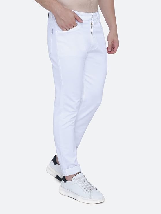 Awack Strechable Denim Regular Fit Mid Waist Light Weight Soft Feel Stretchable Denim Jeans Pant for Men