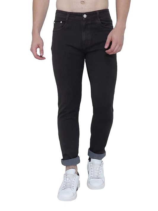 Awack Strechable Denim Regular Fit Mid Waist Light Weight Soft Feel Stretchable Denim Jeans Pant for Men