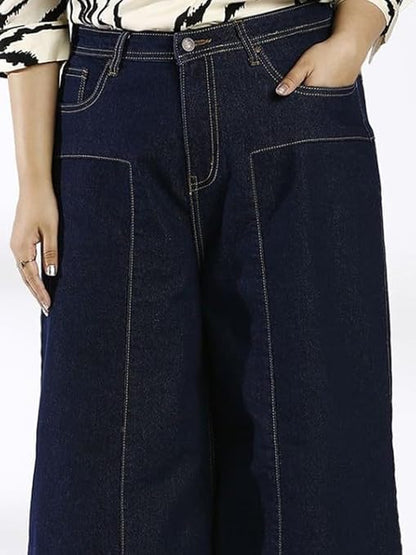TURNING BLUE Mid Blue Extra Wide Plus Size Women Jeans