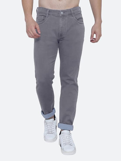 Awack Strechable Denim Regular Fit Mid Waist Light Weight Soft Feel Stretchable Denim Jeans Pant for Men