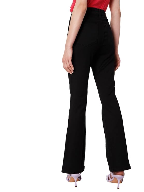 VERO MODA Women's Bootcut Mid Rise Jeans | Wide Leg | Bell Bottom