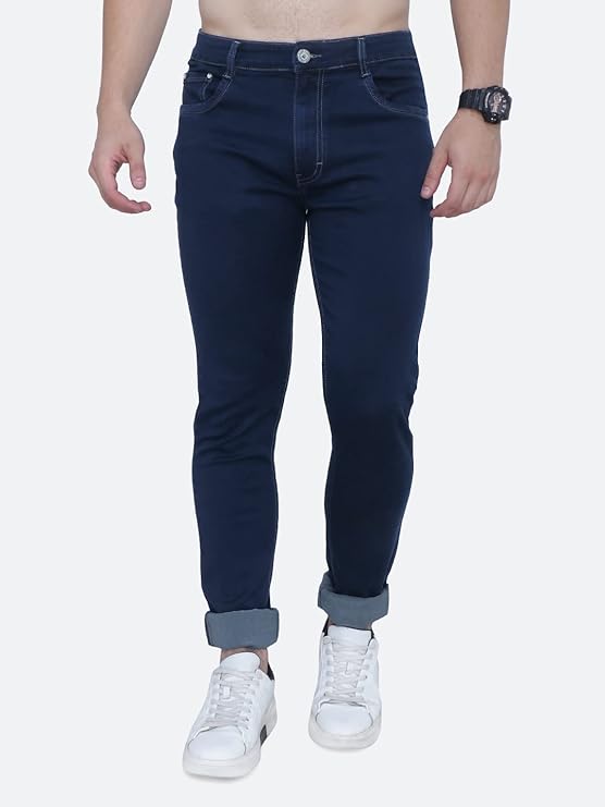 Awack Strechable Denim Regular Fit Mid Waist Light Weight Soft Feel Stretchable Denim Jeans Pant for Men