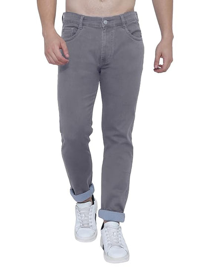 Awack Strechable Denim Regular Fit Mid Waist Light Weight Soft Feel Stretchable Denim Jeans Pant for Men
