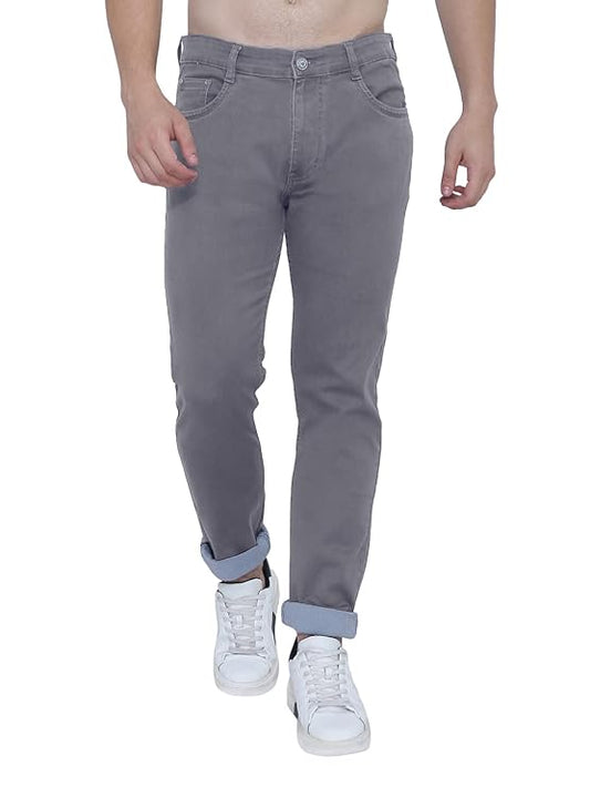 Awack Strechable Denim Regular Fit Mid Waist Light Weight Soft Feel Stretchable Denim Jeans Pant for Men