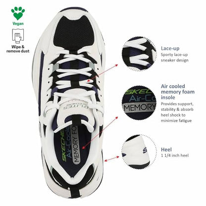 Skechers Men D'Lites 4.0 Energy Code Lace Up Shoe (White)